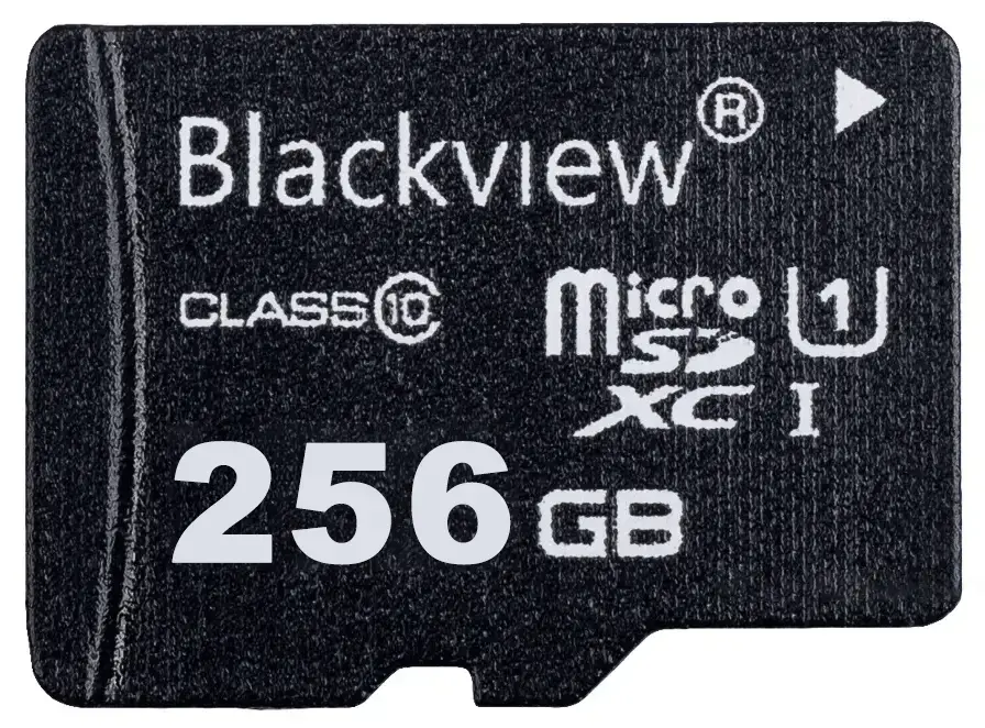 Карта памяти 256GB Micro SD CARD/UHS‐I, class 10U1/1P1C Silk Print "Blackview"