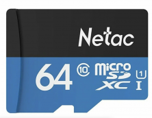 (NT02P500STN-064G-R) 64GB Netac P500 Standard (microSDXC, с адаптером)
