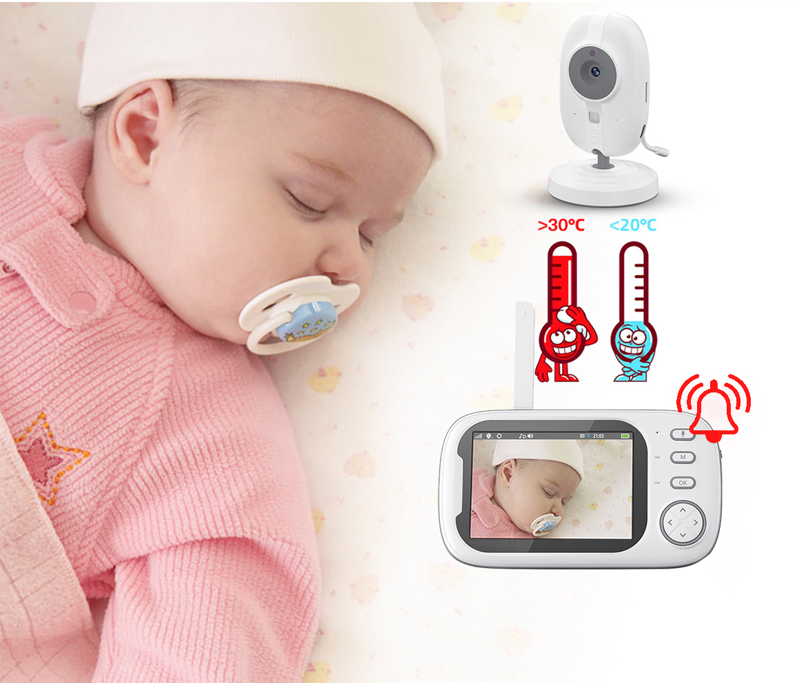 Беспроводная видеоняня с монитором Baby Monitor (голосовая активация, ночное видение, колыбельные, термометр) Blackview BM-01